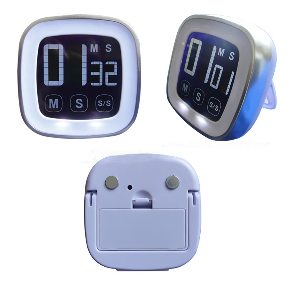 Large Led Display Kitchen Timer Touch Screen Electronic Digital Kitchen Cooking Reminder Alarm Mins Count-Down Up Clock
