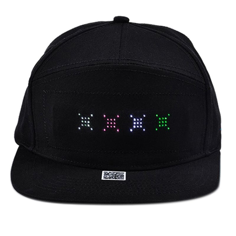 Mannen Vrouwen Bluetooth Led App Controlled Baseball Hoed Bericht Display Hip Hop Cap