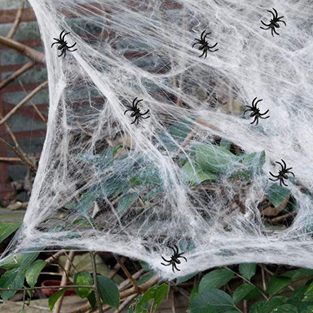 Halloween Decoraties Halloween Decoratie Spin Katoen Realistische Spinneweb Halloween Terrorist Spider Web