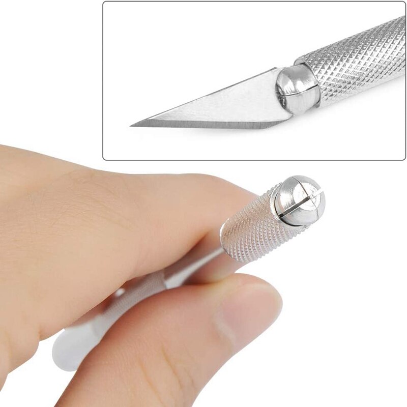 Art Carving Knife 6 Pcs Exacto Knife Upgrade Precision Carving Craft Knife Hobby Knife With 60 Pieces Blades For Cutting