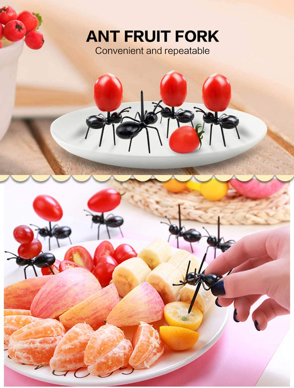 12Pcs Mieren Voedsel Fruit Picks Decoratie Ant Vorm Vorken Snack Cake Dessert Servies Voor Thuis Keuken Party Diner Taart decor