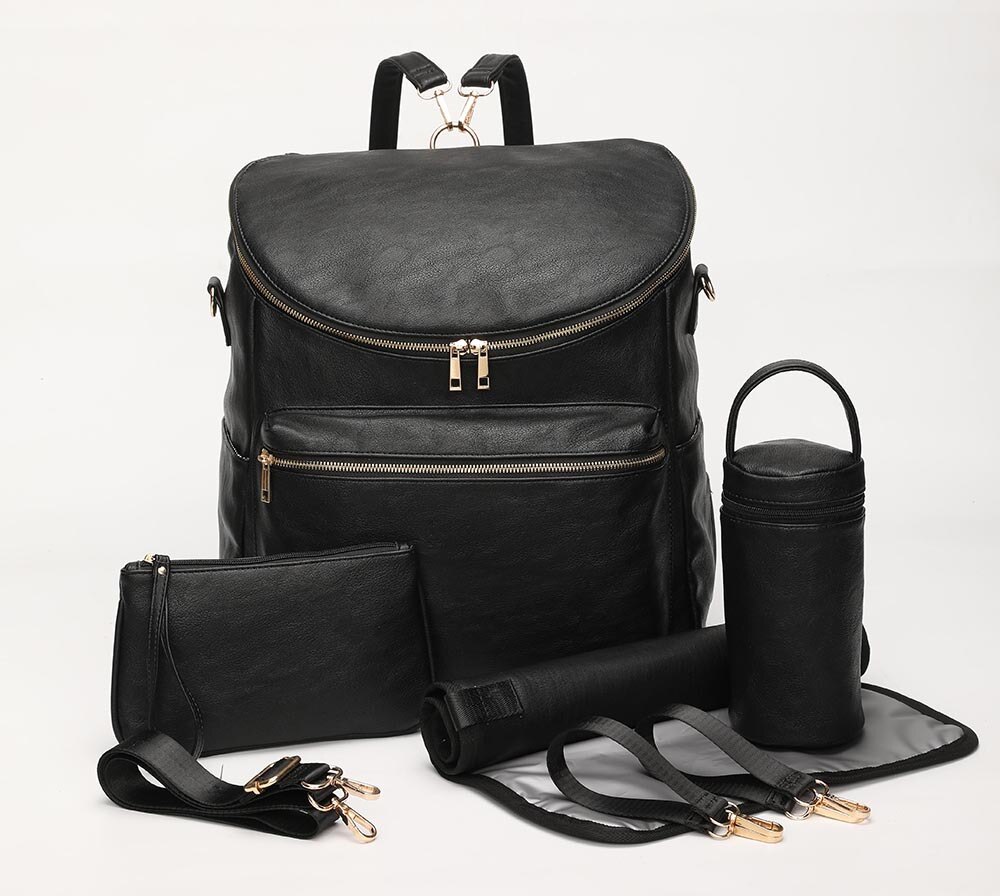 neue Stil PU MOTHER'S Tasche Mutterschaft Paket, europa und Amerika Windel Tasche Fabrik Direkte Versorgung Cust: Black