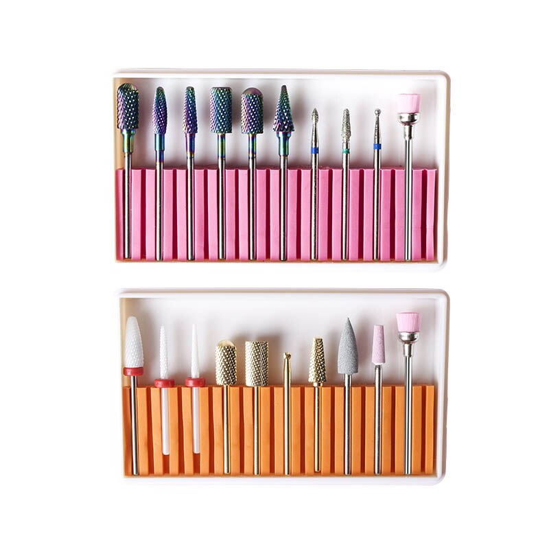 10Pcs/box Cone Tip Ceramic Electric Cuticle Clean Rotary Manicure Sander Tool Grind Head Mill Cutter Pedicure Nail art Drill Bit