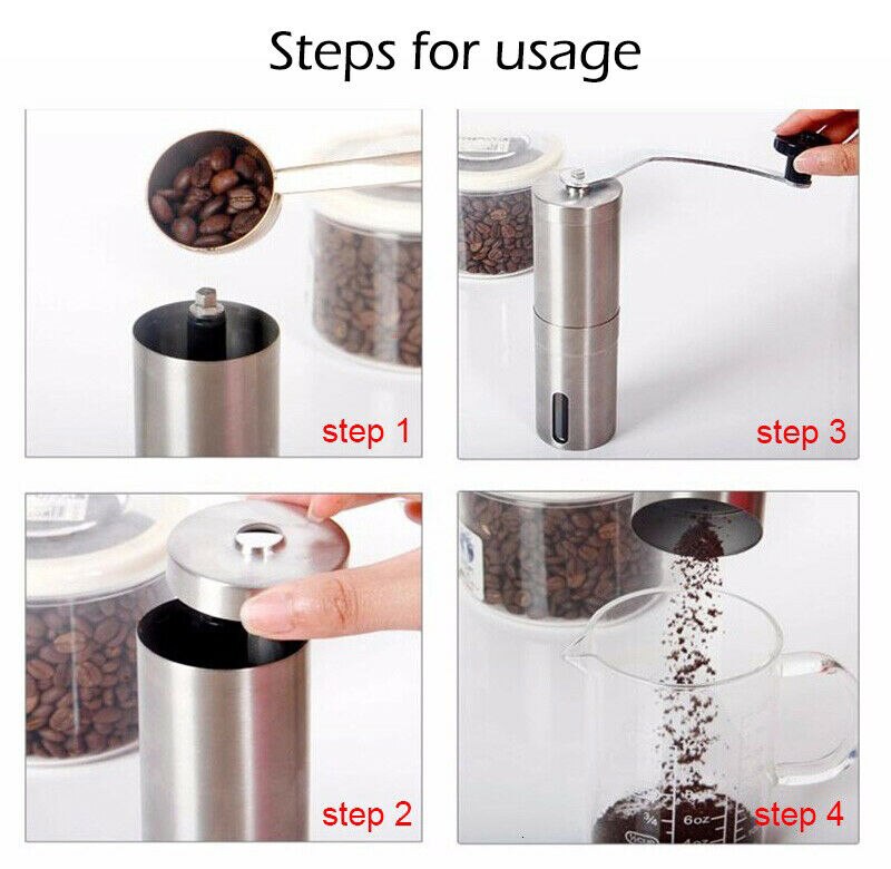 Metalen koffiemolen mini roestvrij staal handmatige handgemaakte koffiebonen braammolen molen keuken koffiegereedschap