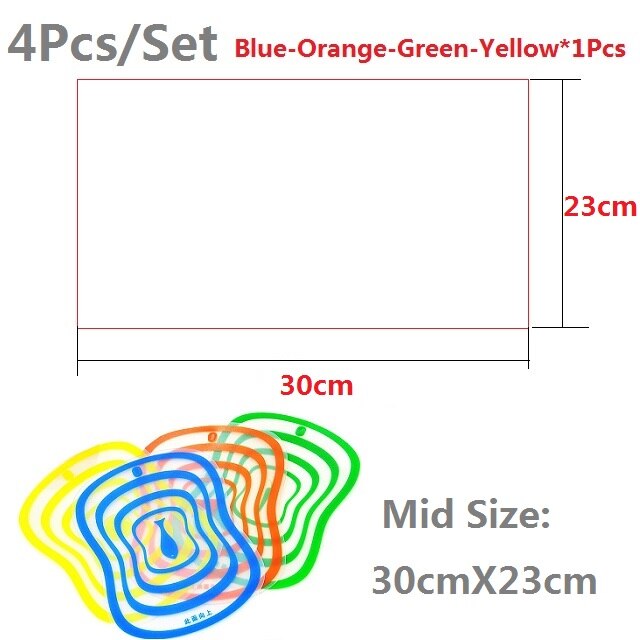 Extra Thick Flexible Plastic Cutting Board Mats With Food Icons, (Set of 4) -Prevents Slipping - Prevents Cross Contamination: MidSize 30cmx23cm