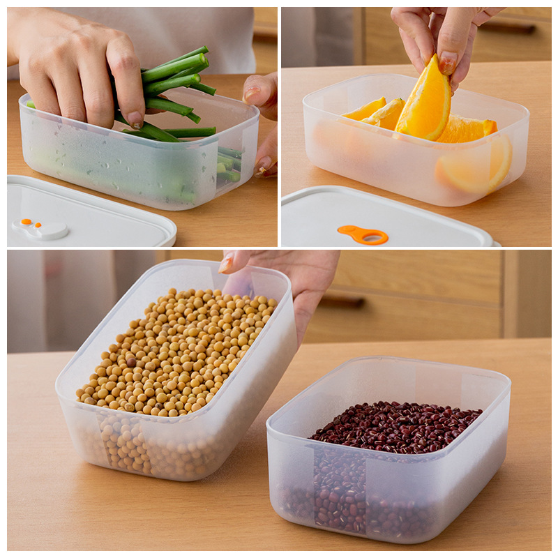 Refrigerator Sealed Fresh-Keeping Box Fruit Meat Freezing Organizer Cans Kitchen Plastic Food Storage Case Container Lunch Box