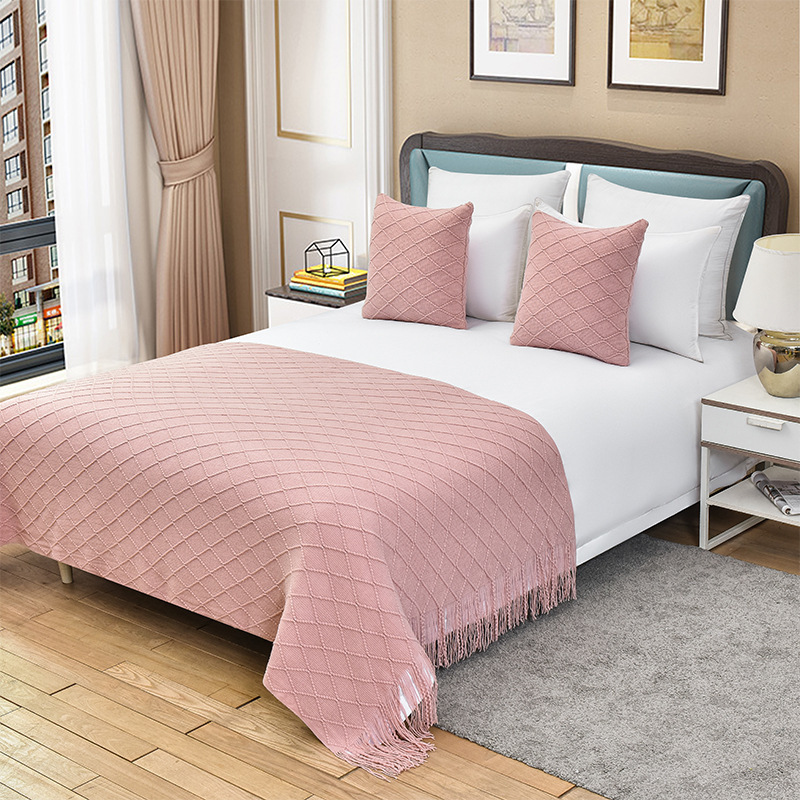1 Peça de Colchas e Cobertores Modernos de Cor Sólida com Borlas, para o Pé da Cama, Tamanhos Queen e King, Decoração para Casa: 30*240cm / verde