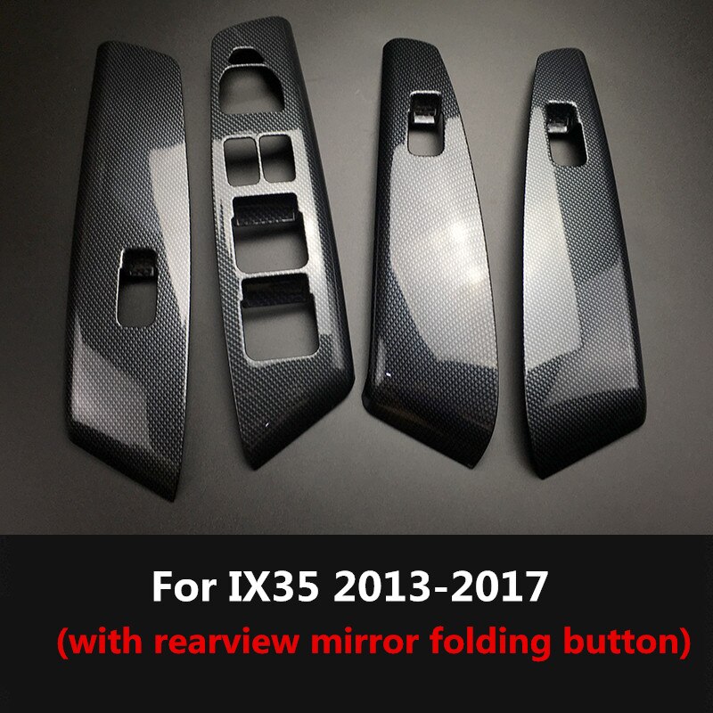 Carbon Fiber Printed Car AC Control Panel Sticker Cover Bowls Outlets Moulding Trim for Hyundai IX35: For 13-17 folding