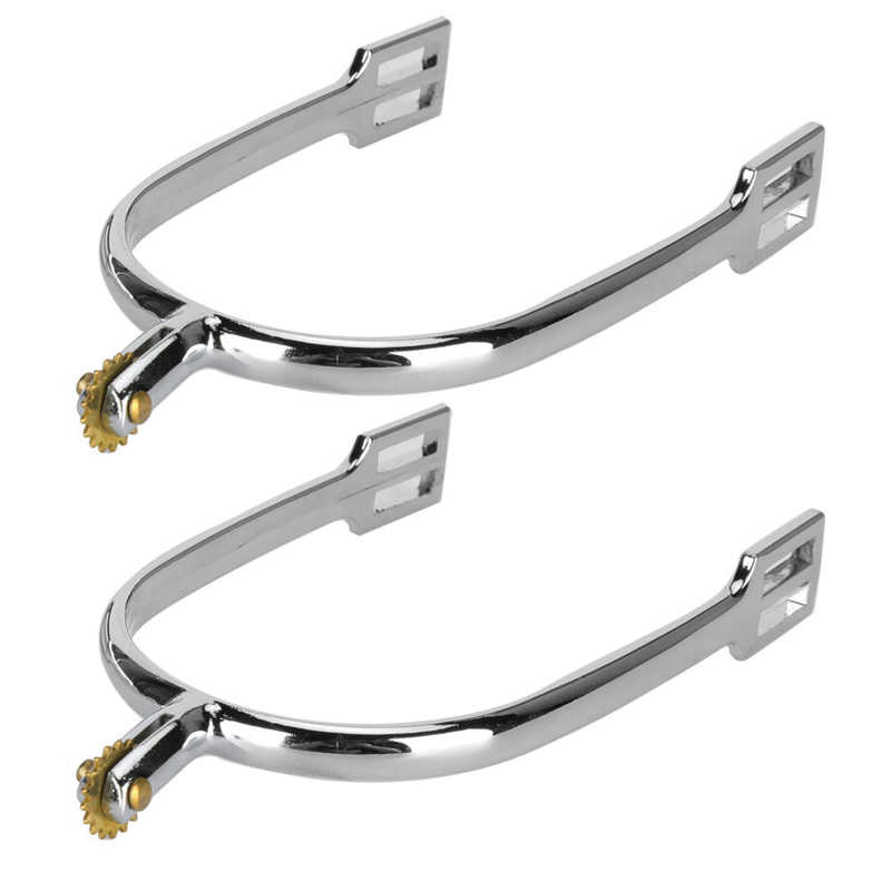 Horse Spurs Zinc Alloy English‑Style Riding Horse Accessory with Rotatable Copper Rowel