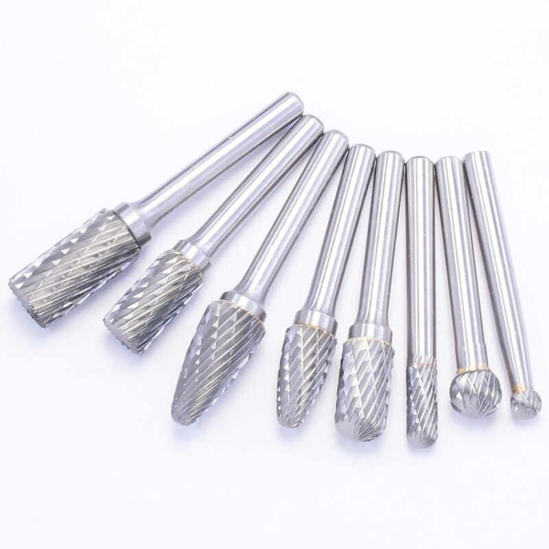 8 Stks/set 6Mm-12Mm Tungsten Carbide Burr Bit Cnc Graveren 1/4 "Rotary Cutter Bestanden 8 Stks/set 6Mm-12Mm Tungsten Carbid