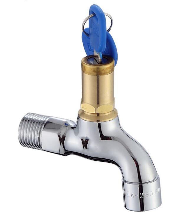 Outdoor With Lock Fast Open Faucet Mop Pool Longer Washing Machine G1/2 Anti-theft Faucet Brass Garden Tap: Mop Pool-S