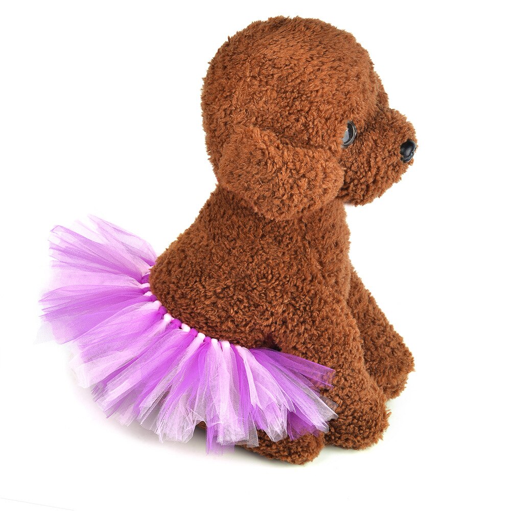 Nowa letnia księżniczka suknia ślubna dla psa słodki placki spódnica z siatki ubrania dla zwierząt tutu spódnica świąteczny kostium na Halloween 30E: purpurowy