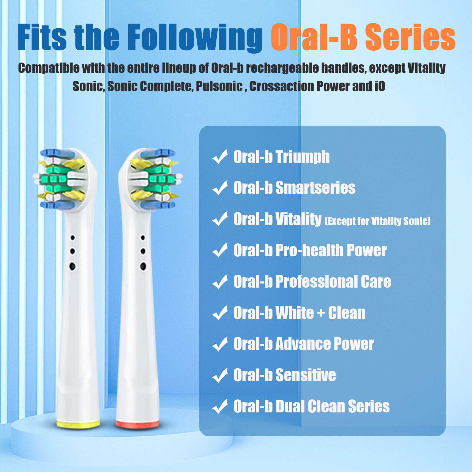 Electric Toothbrush Nozzles For Oral B Braun 3D White Floss Action Precision Clean Gum Care Universal Toothbrush Heads for OralB