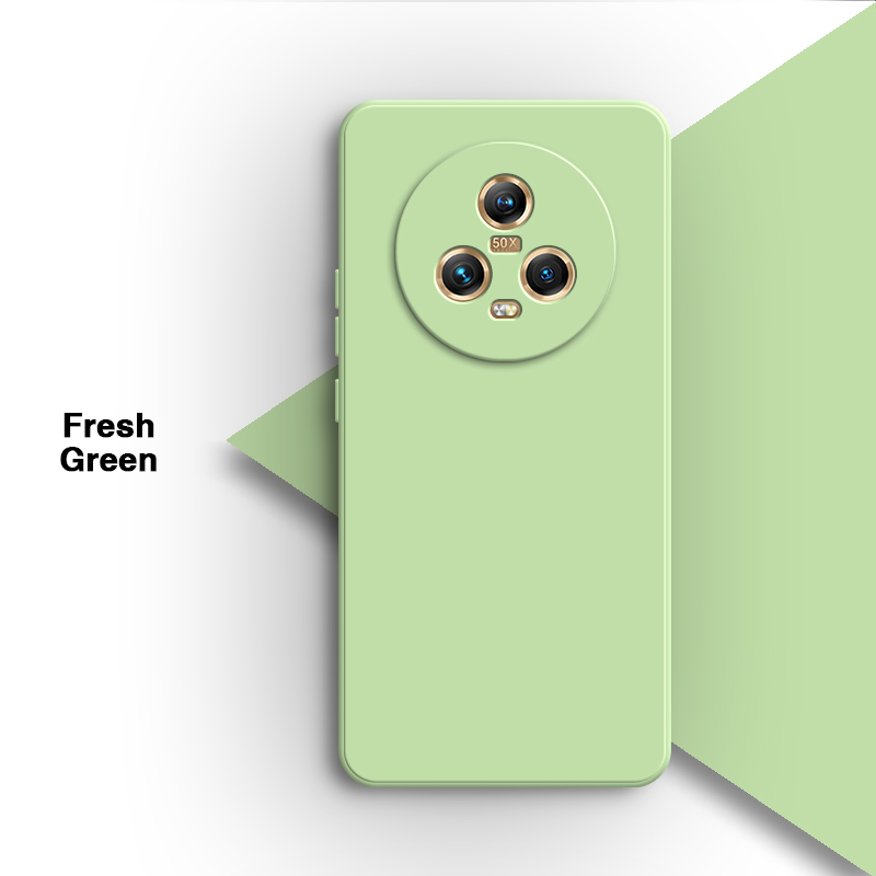 Funda de teléfono de silicona líquida para Honor Magic5 Magic 5 Pro Lite 5Pro 5Lite Ultimate 5G, protección de lente suave, cubierta trasera de: PP / green