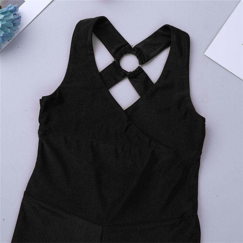 Iixpin jenter ballett trikot body unitard shorts ermeløs v-hals kryss rygg ballett dans gymnastikk trikot jumpsuit