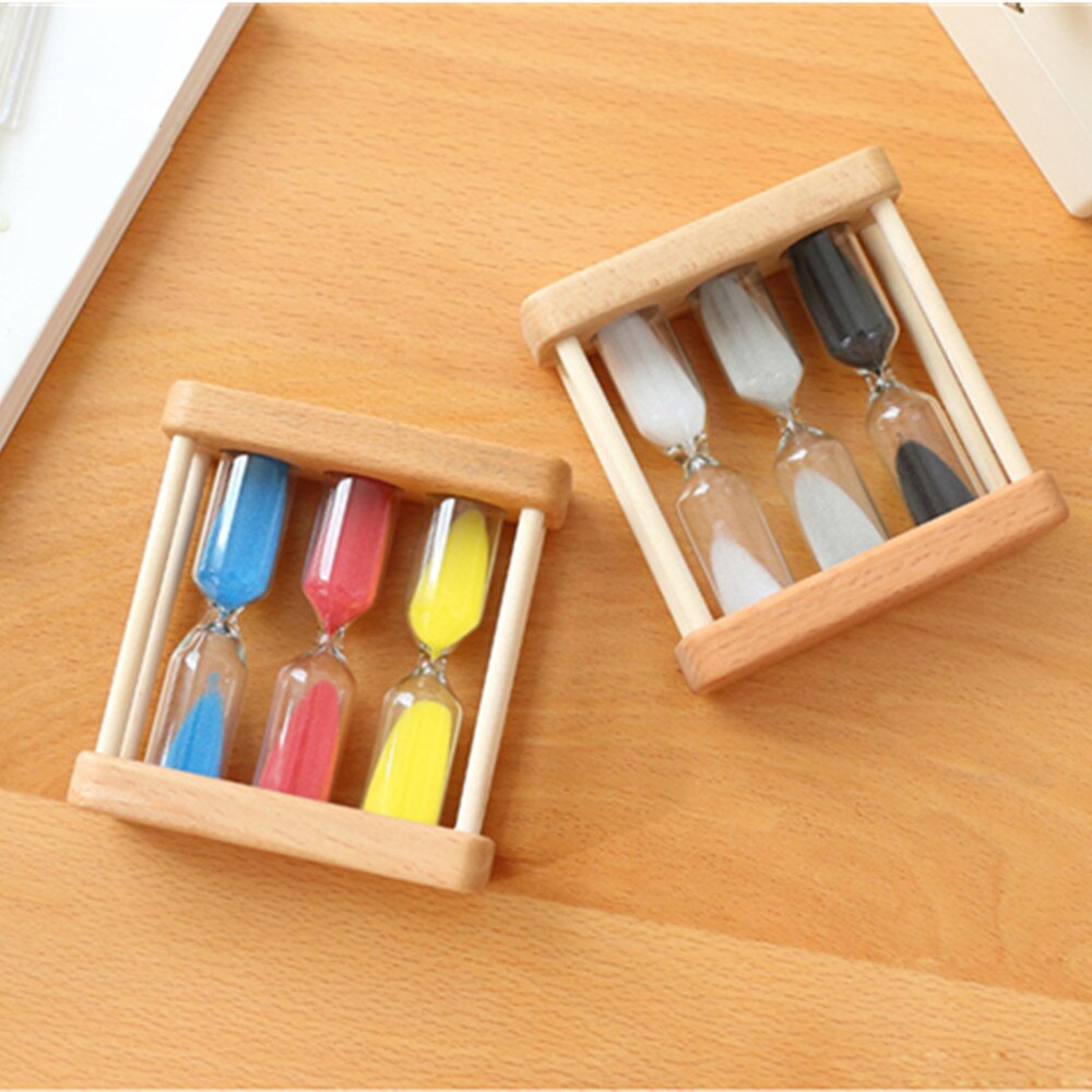 DIY Birthday Sand timer 1/2/3 minutes Japan style Wooden hourglass 1/3/5 minutes decoration timer on desktop