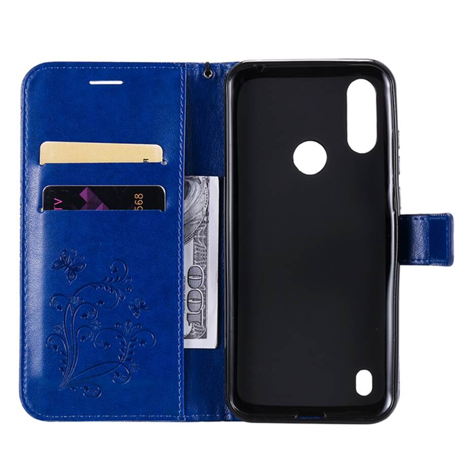 Voor Moto E6s Flip Case 3d Etui Retro Pu Leather & Beschermende Siliconen Beschermhoes Voor Motorola Moto E6s ) flip Case