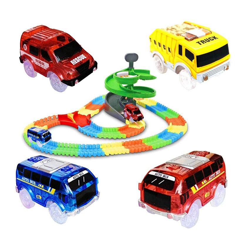 3 Pack Track Cars Compatible with ic Tracks and Neo Tracks Replacement Light Up Racing Track Accessories with 5 Flashing LED