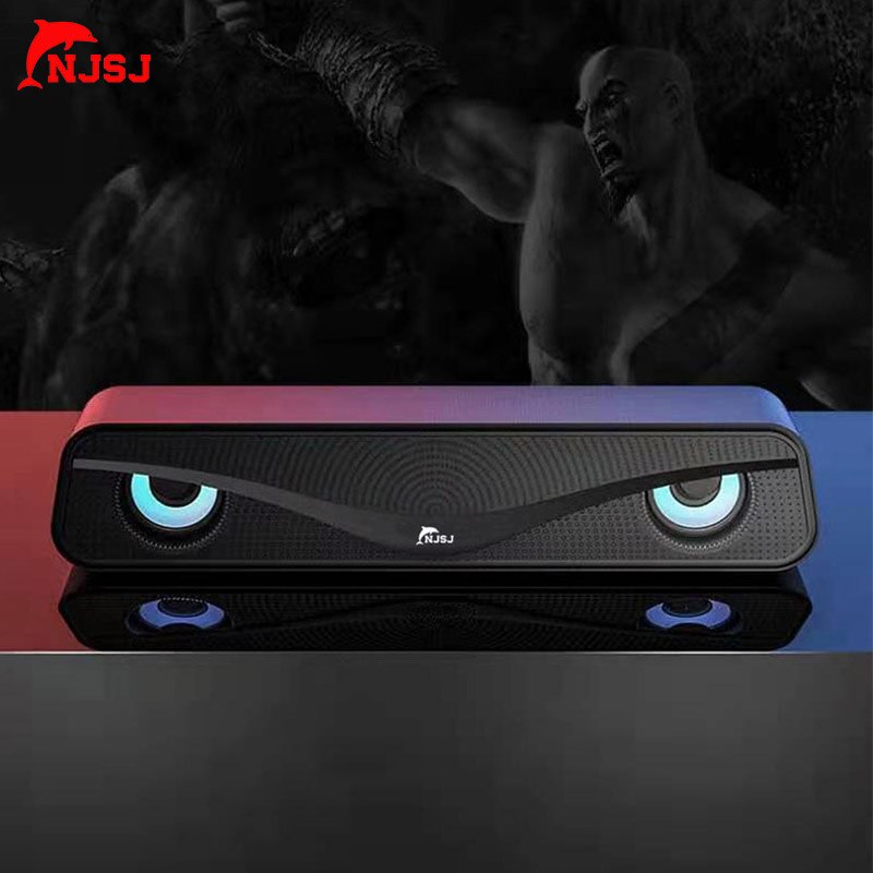 NJSJ Wired Column RGB Computer ​Speaker TV Soundbar Stereo Sound Home Theater Sound Bar TF USB For TV PC