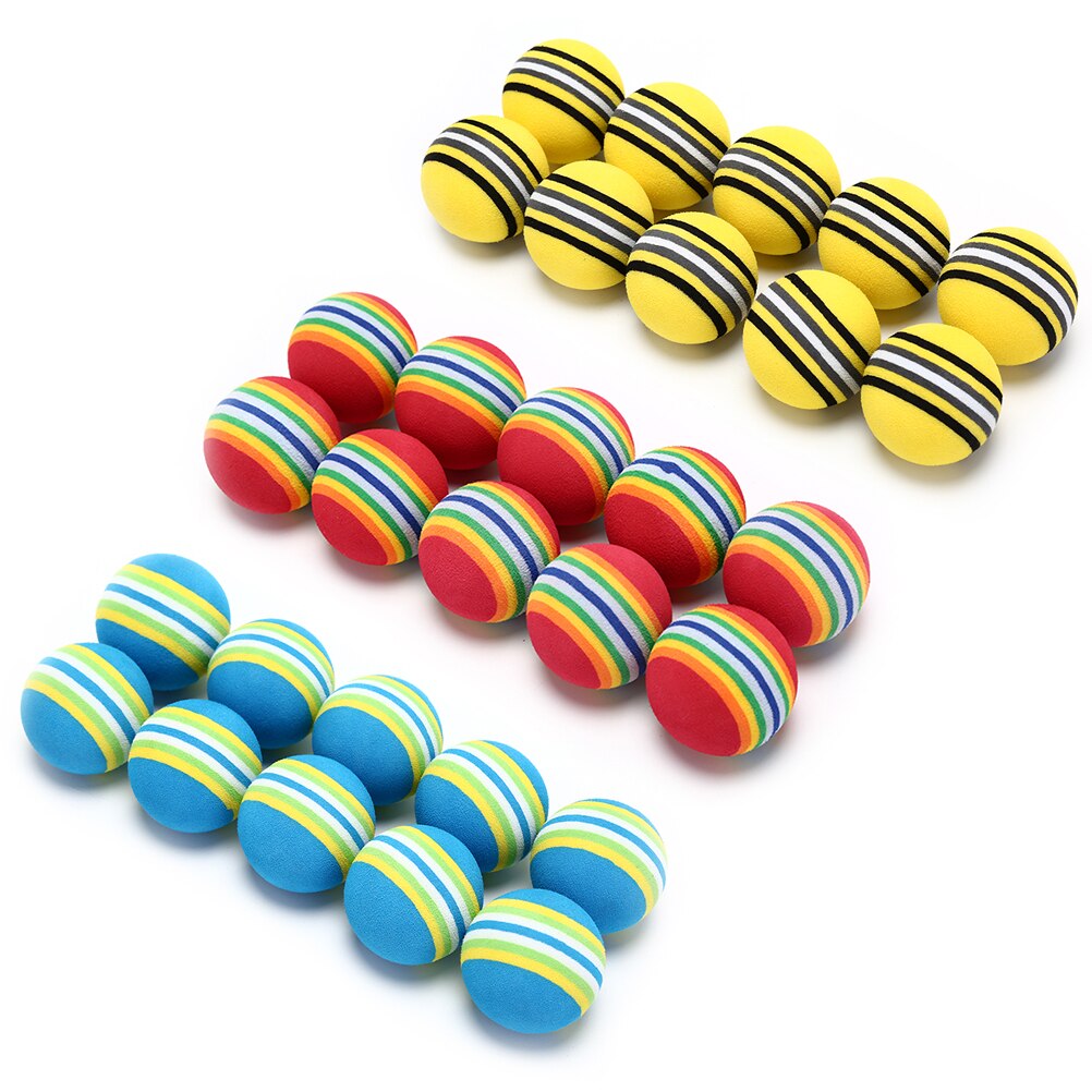 10Pcs Colorful Pet Rainbow Foam Fetch Balls Training Interactive Dog Funny Toy Golf Balls