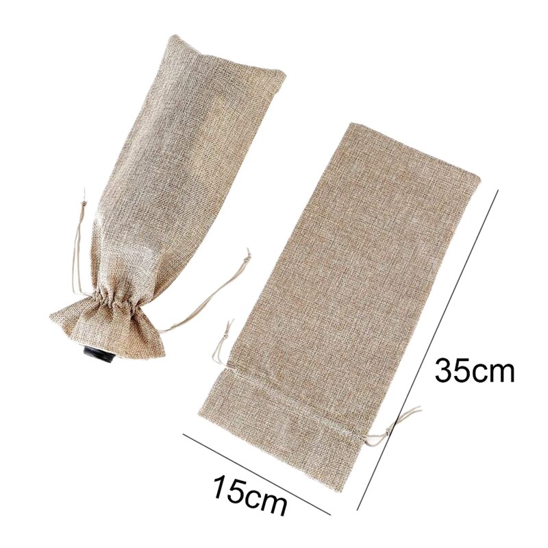 12 Stuks Jute Wijn Cadeau Zakken, Koord Wijnfles Covers Voor Bruiloft, Reizen, Verjaardag, Kerstmis, wijnproeverij Partij