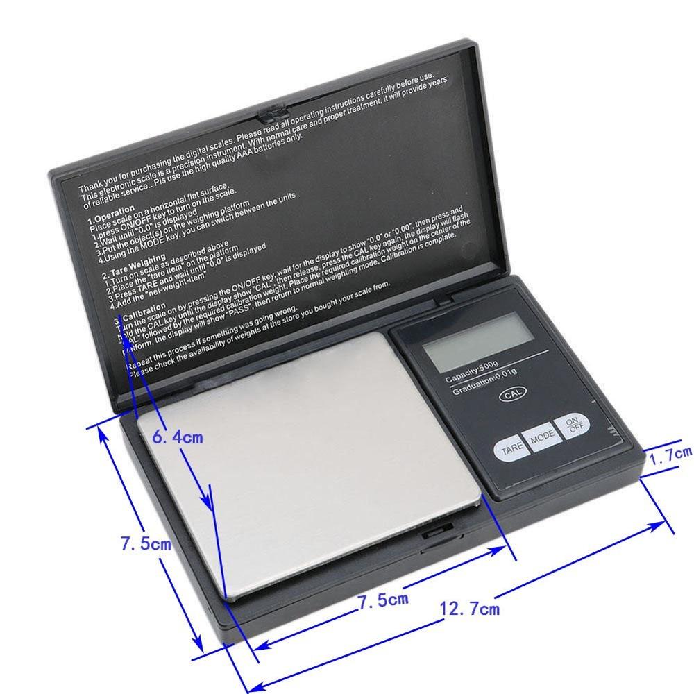Weigh Gram Scale Digital Pocket Scale,500g by 0.01g,Digital Grams Scale, Food Scale, Jewelry Scale Black, Kitchen Scale 500g
