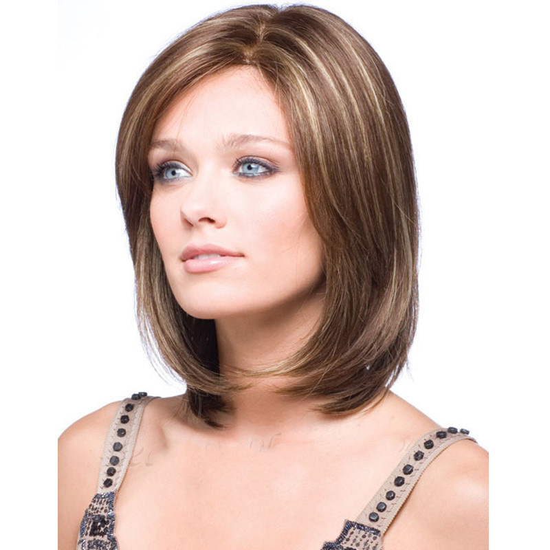 HAIRJOY Heat Resistant Synthetic Short Bobo Hair Wigs for Women Blonde Highlighted Wigs Cosplay Wigs