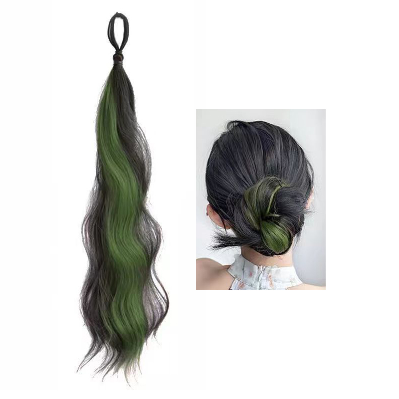Cheveux synthétiques Chignon Chignon postiches auto-enroulement boule cheveux Bun femme bricolage Chignon cheveux Bun paquet pour augmenter les cheveux désordre Dount: GRIS