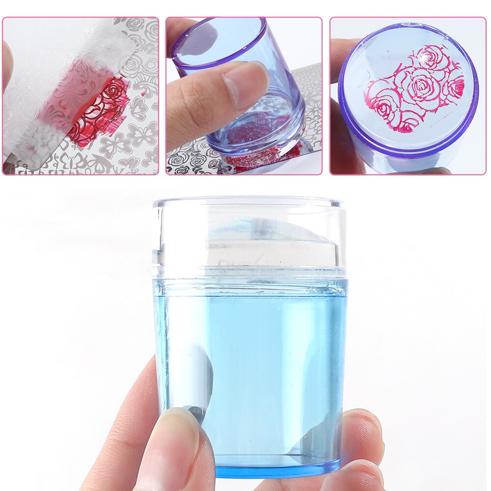 Silicone Nail Stamper Soft Jelly Clear Nail Stamp Scraper Set French Stamping Plates Model Manicure Stencils Tools GL1031