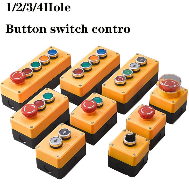 Button switch control box plastic hand-held self starting button waterproof box electrical industrial emergency stop LA38