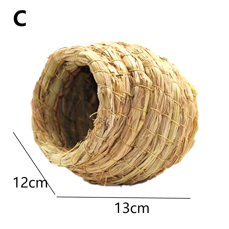 Nid d'oiseau naturel paille fait main/Pigeon oiseau maison perroquet nid chambre pour animaux de compagnie cour oiseau Cages ornement: C