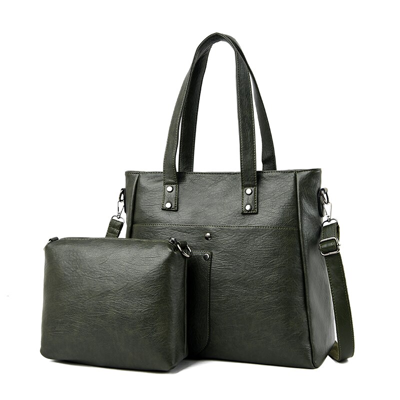 2 sets leren casual tassen en handtassen luxe handtassen damestassen dames schoudertassen voor vrouwen: Groente
