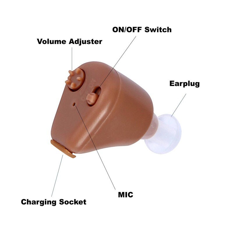 K-88 Gehoorapparaat Oplaadbare Mini Hoortoestellen Geluidsversterkers Onzichtbare Horen Clear Voor Ouderen Doof Care Tools Eu plug