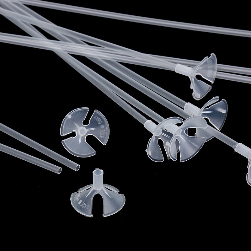 10pz 40cm palloncini porta bastoncini con tazze aste trasparenti staffa per palo in plastica decorazioni per feste-prezzo di fabbrica palloncino in reticolo