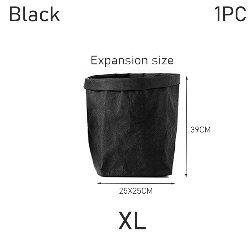 Washable Kraft Paper Refrigerator Storage Bag Desktop Organizer Office Kitchen Wardrobe Stationery Storage Pot Cover Storage Bag: Blue