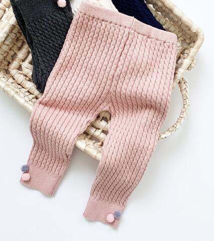 Primavera autunno pantaloni a maglia caldi Leggings per neonate infantili Leggings per maglieria per bambina in stile coreano: P20310 Pink / 6M