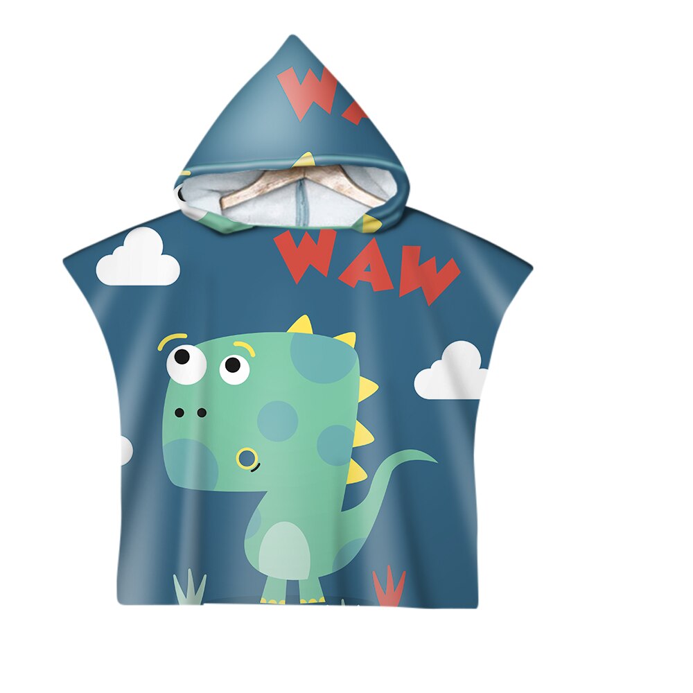 Leuke Dinosaurus Cartoon Kinderen Zwemmen Bad Hooded Mantel Strandlaken: 11