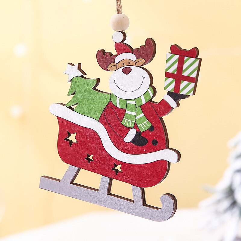 Eventyrprodukter julepynt træ santa slæde snemand hjorte juletræsmalet vedhæng: Elg