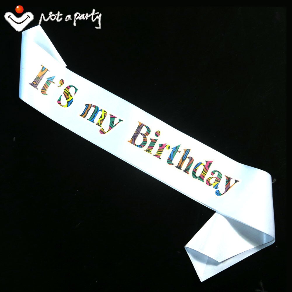 Weiß Band lustige bunte druck Frauen schärpe männer glücklich geburtstag 18 21 30 40 50 prinzessin mädchen jungen Veranstaltung Party für erwachsene