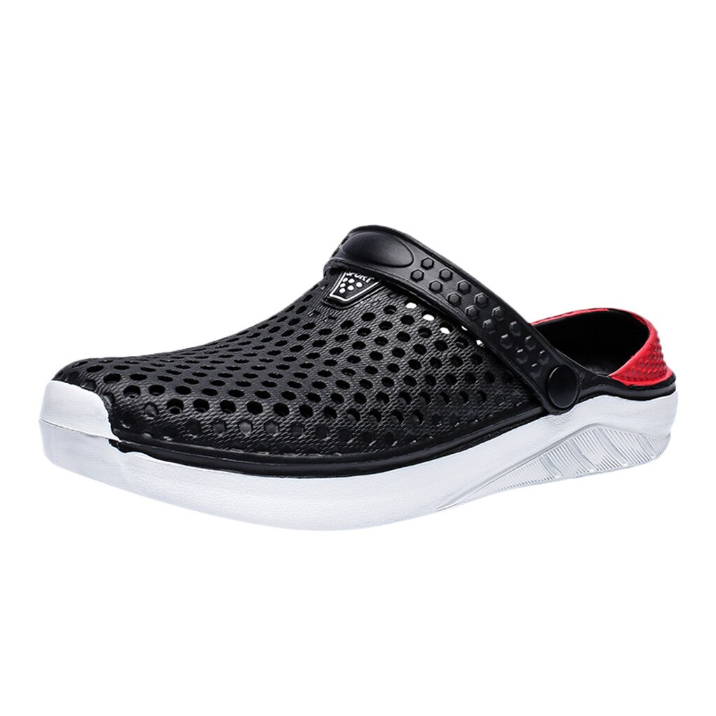 SAGACE Sandals Shoes Unisex Sandals Outdoor Flat Hollow Out Slippers Breathable Walking Beach Sports Sandals Hole Shoes: BK / 40