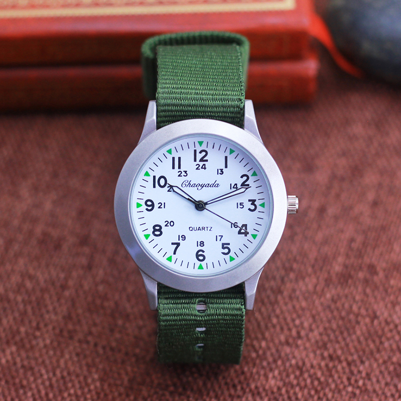 2024 célèbre chaoyada enfants garçons filles étudiants homme toile respirant résistant à la sueur 24 heures montres: Vert foncé
