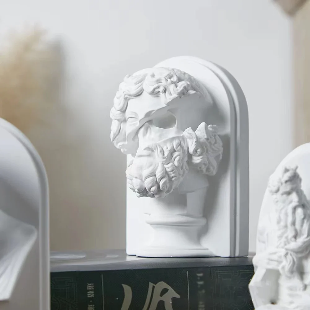 Nordic INS Style Character Gypsum Statue DIY Painted Sketch Photography Props Tabletop Decorations Home Art Plaster Decoration