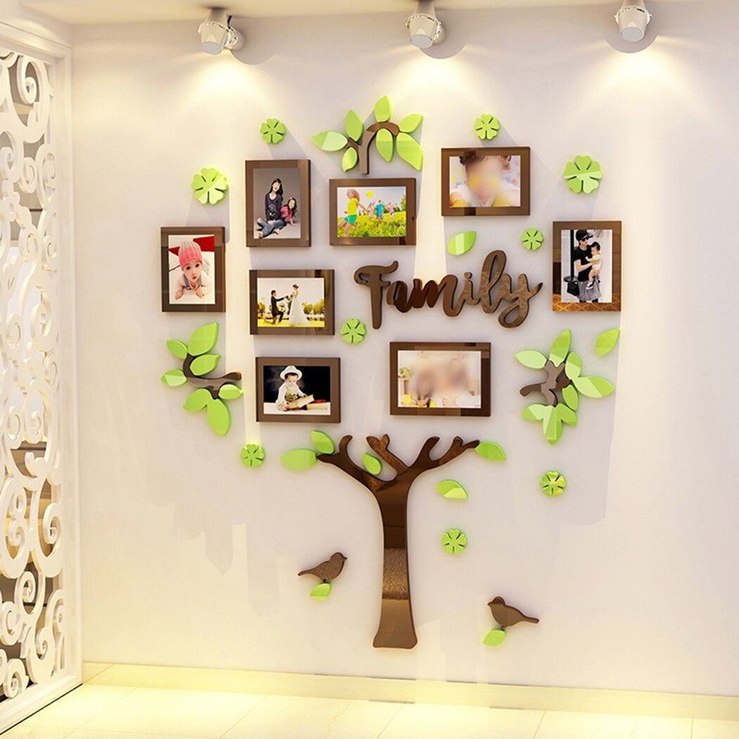 DIY Family Tree Wall Stickers Photo Frame Picture Collage Home Decoration Acrylic Wall Decals Poster Living Room Wallpaper