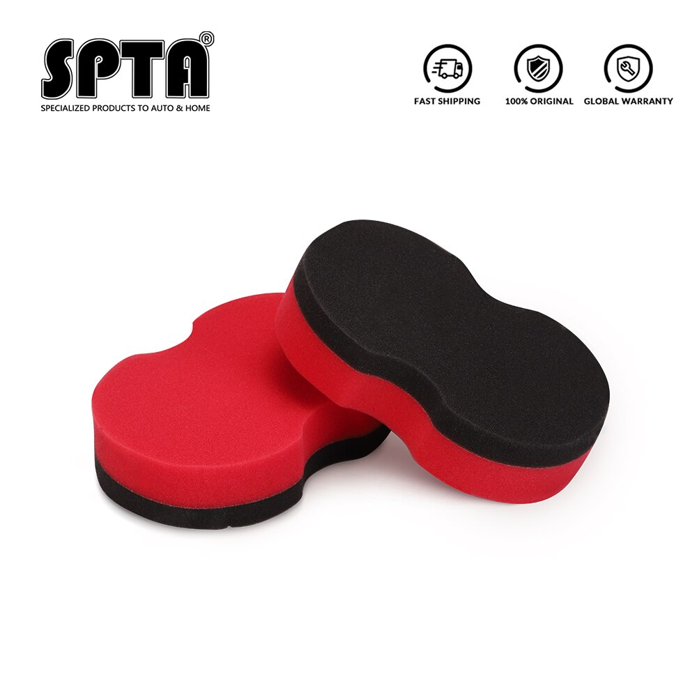 Spta auto hand applicator pad auto waxen hand hold spons rode & zwarte zachte wax spons pad auto polijst pad