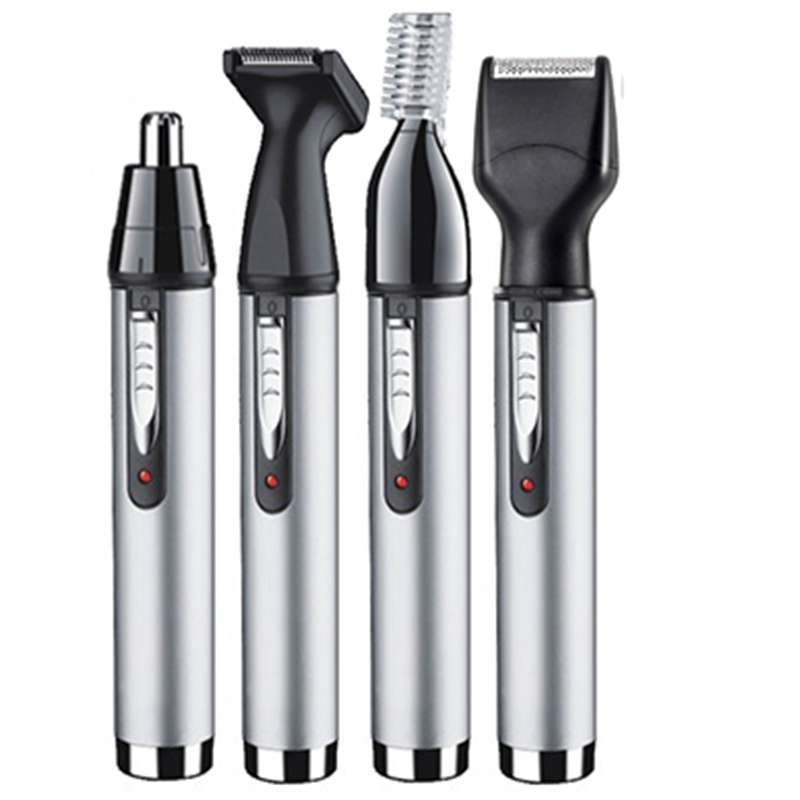 Kemei 6650 4 en 1, recortador de pelo recargable para nariz y orejas, Kit de aseo para hombres, recortador eléctrico de barba y cejas, microrecortador de nariz y orejas