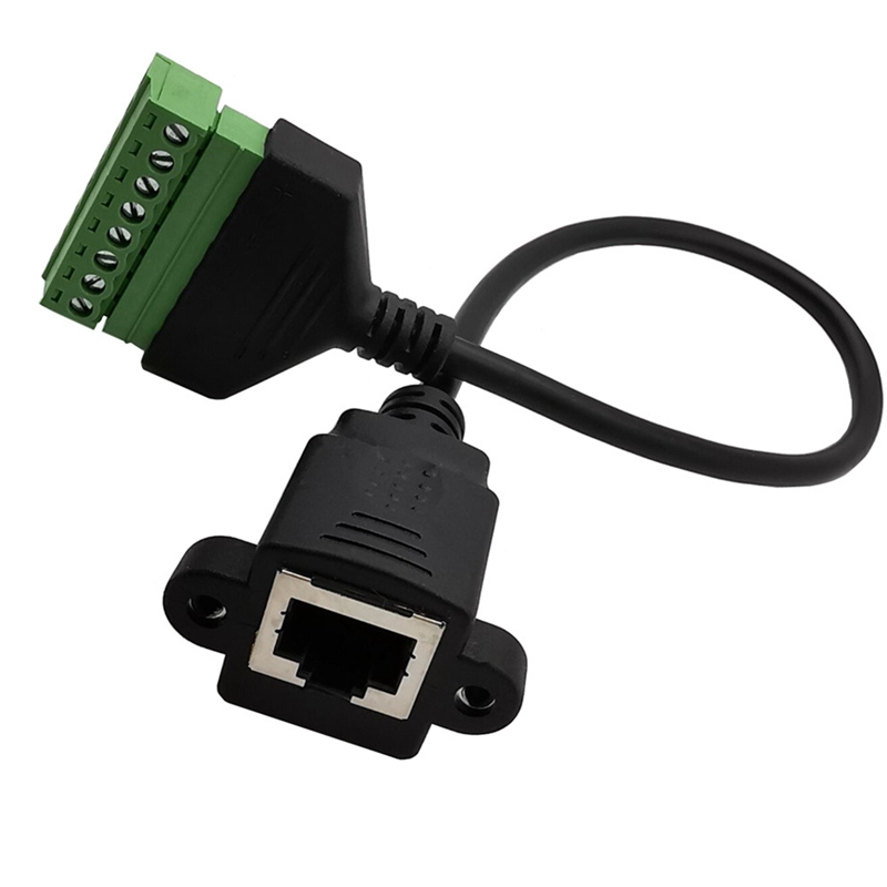 Bloque de terminales RJ45 a tornillo, conector 8P Ethernet Rj45 macho hembra a Cable adaptador de red de Terminal de tornillo de 8 pines para CCTV DVR