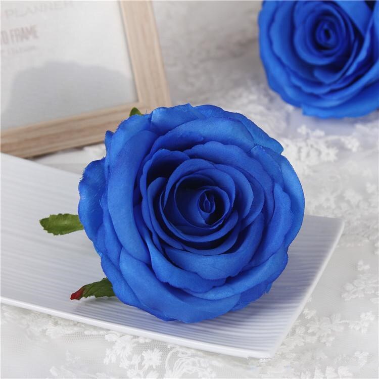20 stk 9cm kunstige rosen blomsterhoveder silke dekorative blomsterfest dekoration bryllup væg blomsterbuket hvid kunstig rose