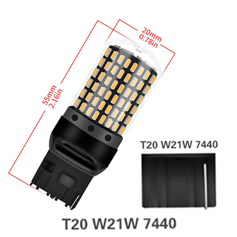 Gzkafolee 1 stk 2800lm 7440 7443 pære uten feil  t20 w21w w21/5w ledet  wy21w ledet pærer bilbrems reverslys lampe blinklys