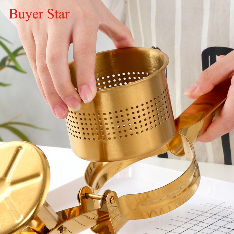 1pcs Gold Metal Lemon Squeezer Stainless Steel Orange Juicer Fruit Juice Reamers Fast Handle Press Multifunctional Kitchen Tools