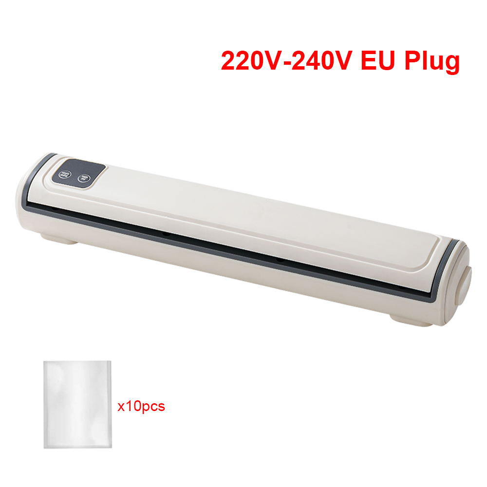 Automatische vacuümverpakkingsmachine voor voedsel, vacuümsealer voor huishoudelijk gebruik, inclusief 10 verpakkingszakken.: Default Title